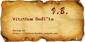 Vitzthum Beáta névjegykártya